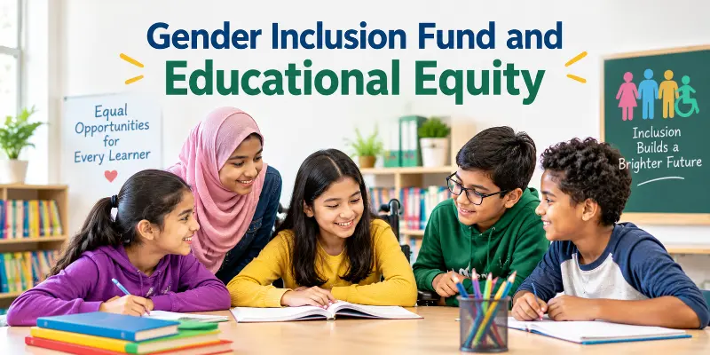 Schoolgirls and boys studying together, representing gender inclusion and educational equity