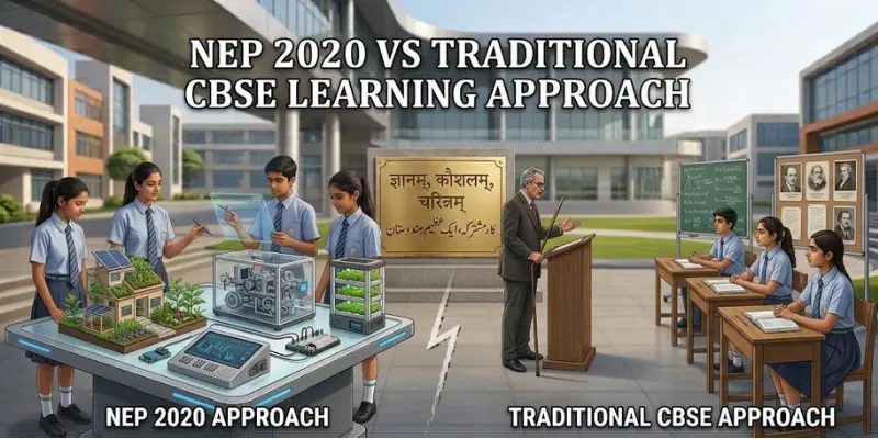 How NEP 2020 Is Changing CBSE Schools NEP 2020 and traditional CBSE learning approaches compared through teaching and assessment methods