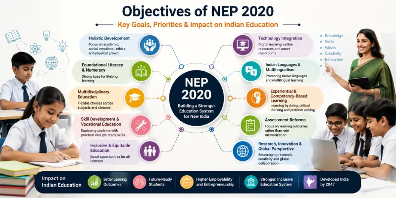 Objectives of NEP 2020: Key Goals, Priorities & Impact on Indian Education Objectives of NEP 2020 showing key goals, priorities, and impact on Indian education