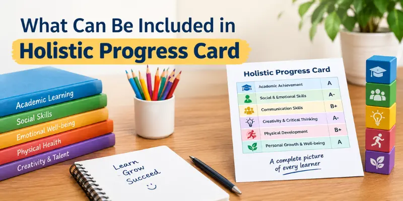 Areas included in a Holistic Progress Card for student assessment